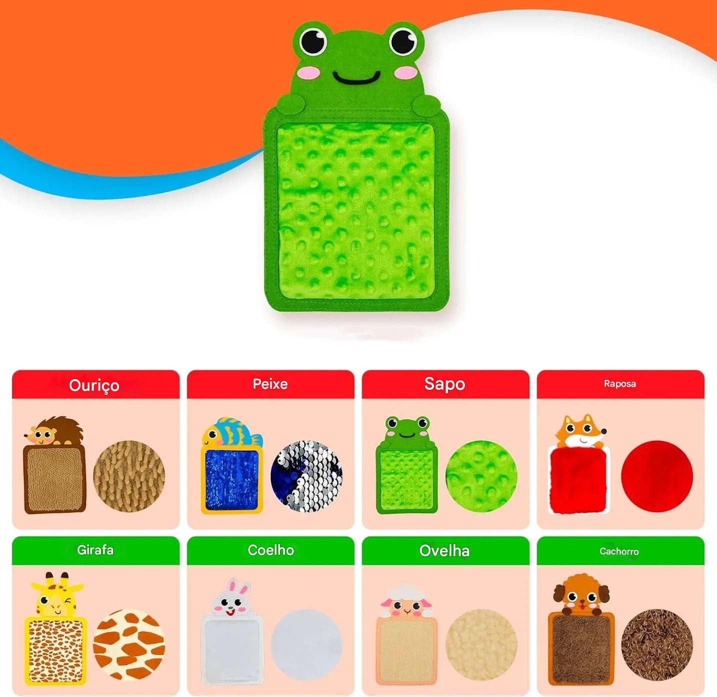 Bebê montessori brinquedos sensoriais dos desenhos animados animal cognição esteira mão-olho coordenação educação brinquedo sensorial tátil almofada para autista