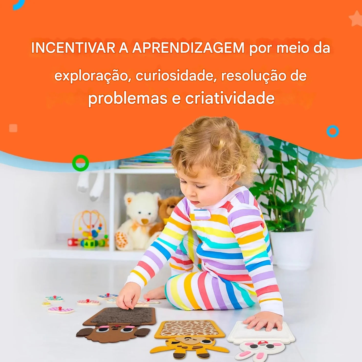 Bebê montessori brinquedos sensoriais dos desenhos animados animal cognição esteira mão-olho coordenação educação brinquedo sensorial tátil almofada para autista