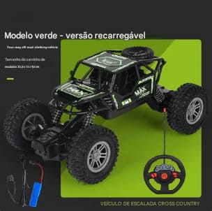 Carro de Controle Remoto em Liga de Metal – Off-Road 4x4 de Alta Velocidade para Meninos e Crianças | Carro de Corrida Grande para Escalada