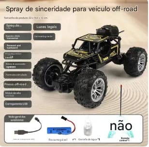 Carro de Controle Remoto em Liga de Metal – Off-Road 4x4 de Alta Velocidade para Meninos e Crianças | Carro de Corrida Grande para Escalada