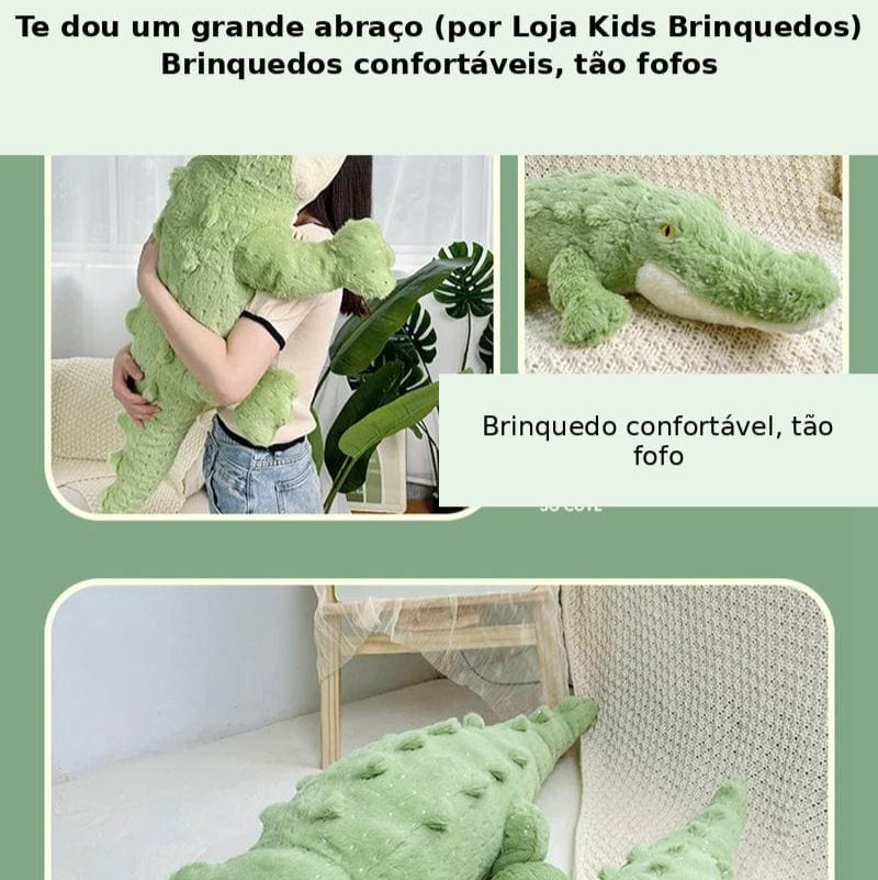 Crocodilo de Pelúcia Gigante –  Macio e Fofo