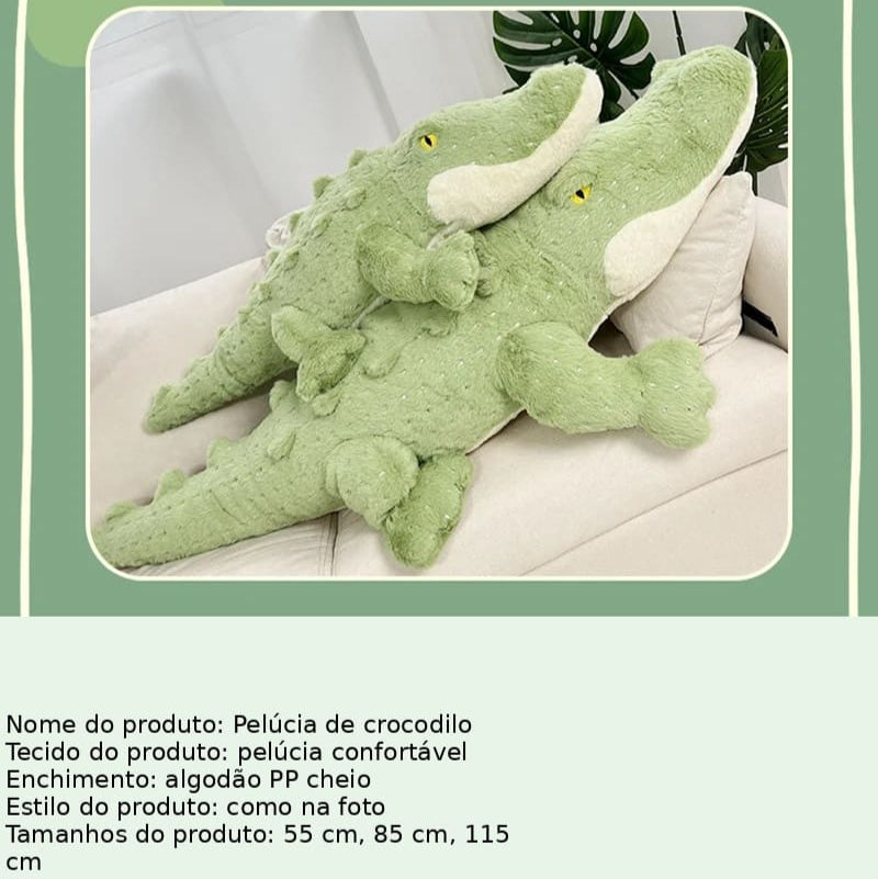 Crocodilo de Pelúcia Gigante –  Macio e Fofo