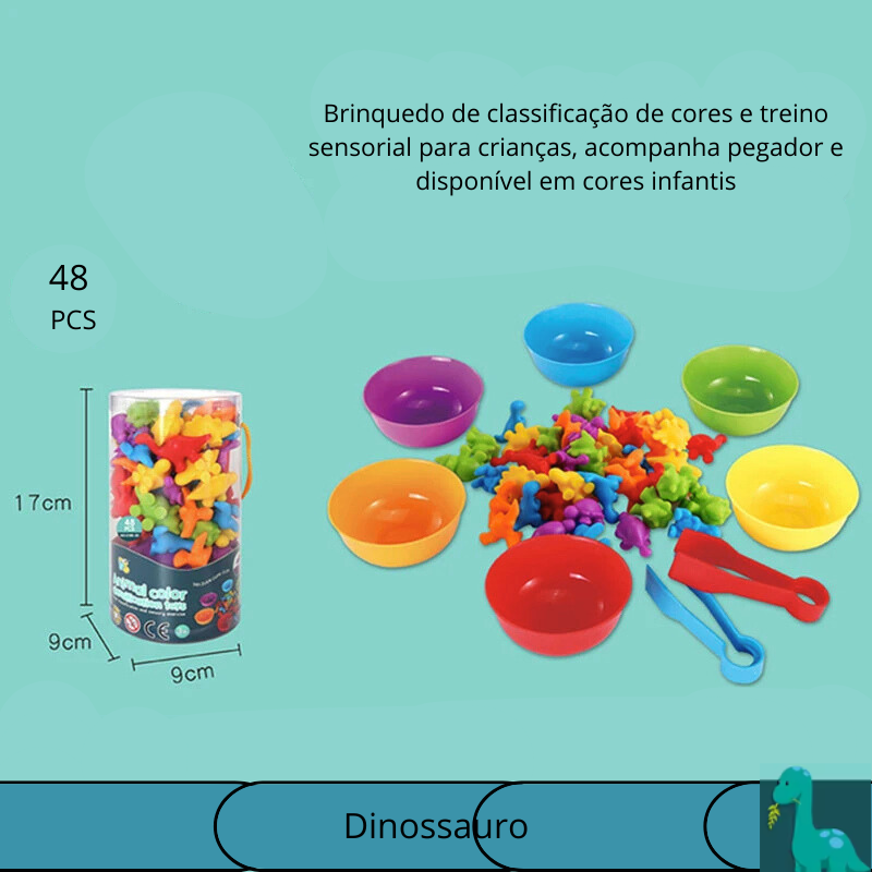 Brinquedo Educativo Montessori: Ursos Arco-Íris para Contar e Classificar Cores