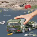 Brinquedo Educativo – Caminhão Transportador com Escavadeira e Veículos de Engenharia | Carro de Inércia para Crianças