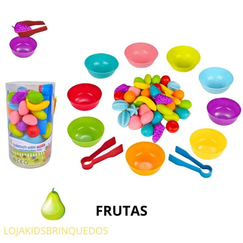 Brinquedo Educativo Montessori: Ursos Arco-Íris para Contar e Classificar Cores