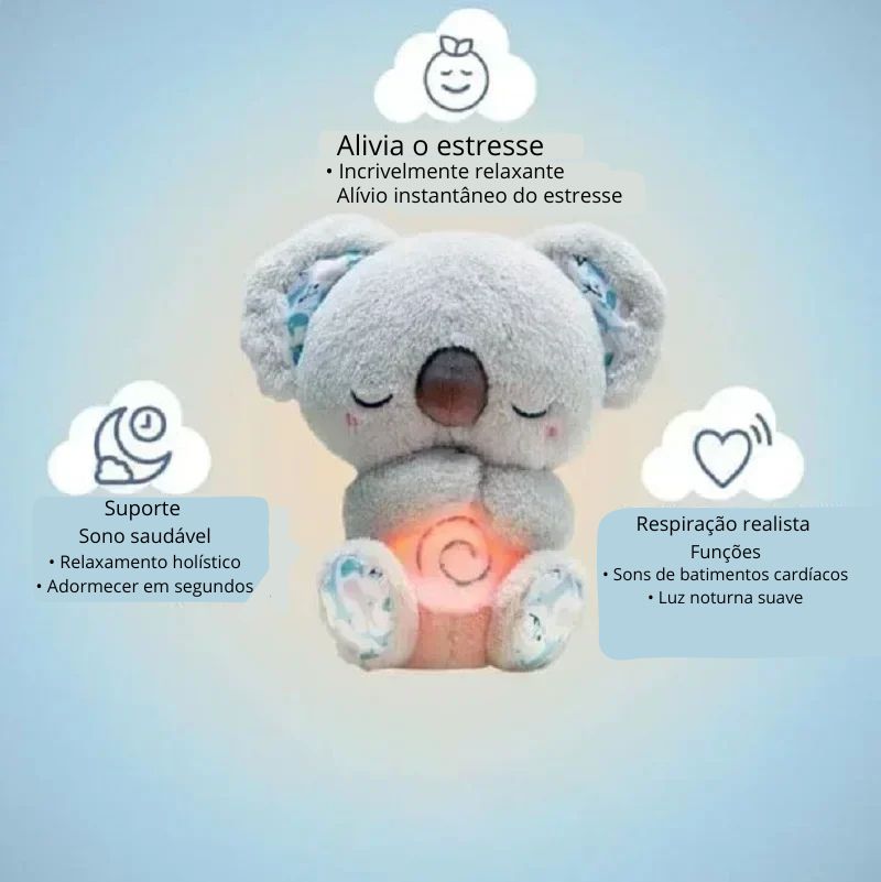 Coala de Pelúcia Calmante – Brinquedo para Dormir e Relaxar Bebês e Crianças