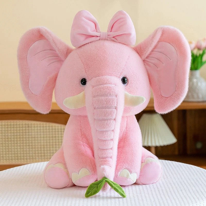 Elefante de Pelúcia Rosa com Coroa – Presente Fofo para Crianças