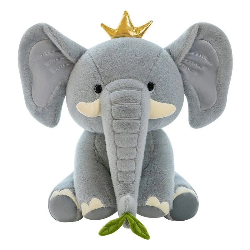 Elefante de Pelúcia Rosa com Coroa – Presente Fofo para Crianças