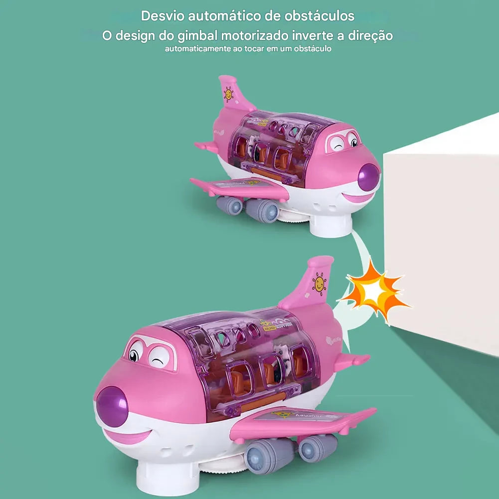 Avião Elétrico Musical com Simulação de Voo – Brinquedo para Meninos e Meninas