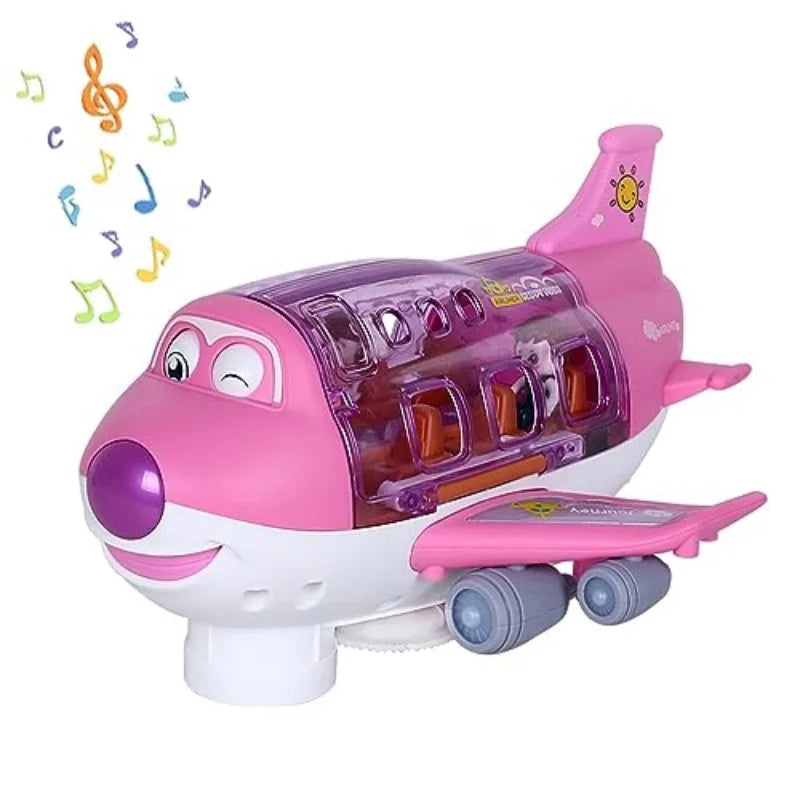 Avião Elétrico Musical com Simulação de Voo – Brinquedo para Meninos e Meninas