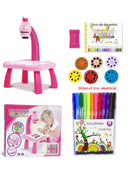 Mesa de Desenho e Projeção para Meninas – Kit Educativo de Pintura e Criatividade