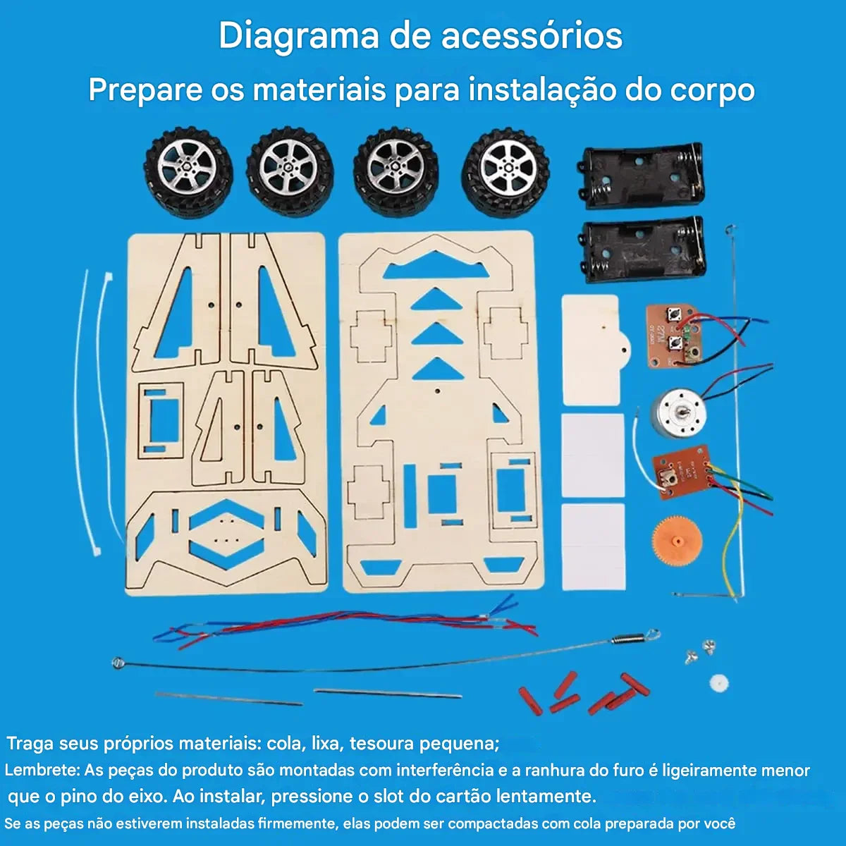 Carrinho Elétrico Infantil de Madeira com Controle Remoto – DIY, 4x4, Montagem Manual**